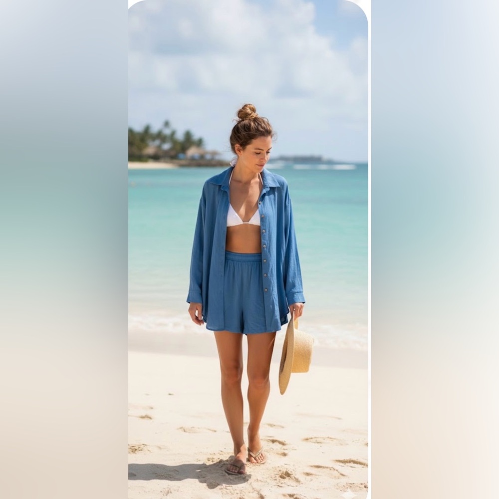 SHEIN Blue Swim Coverup Set